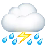 cloud with lightning and rain