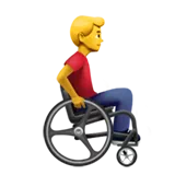 man in manual wheelchair facing right
