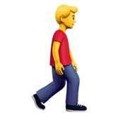 man walking facing right