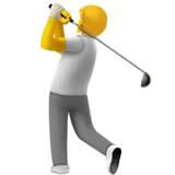 person golfing