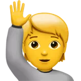 person raising hand