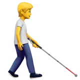 person with white cane facing right