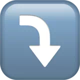 right arrow curving down