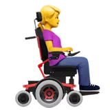 woman in motorized wheelchair facing right