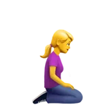 woman kneeling facing right