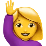 woman raising hand
