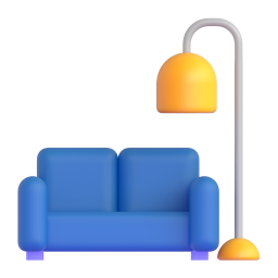 couch and lamp