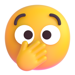 face with open eyes and hand over mouth