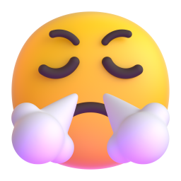 face with steam from nose