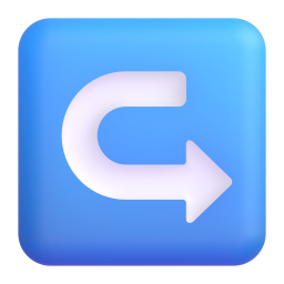 left arrow curving right