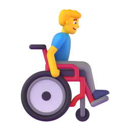 man in manual wheelchair facing right