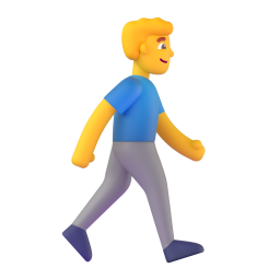 man walking facing right