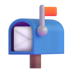 open mailbox with raised flag