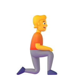 person kneeling facing right