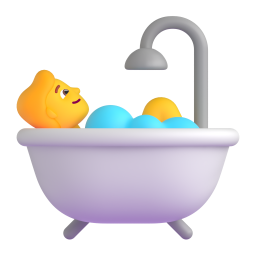 person taking bath