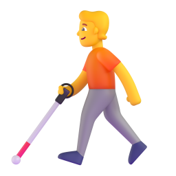 person with white cane