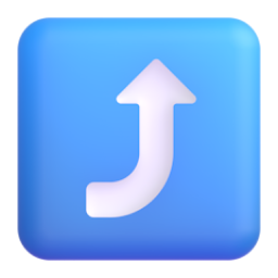 right arrow curving up