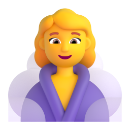 woman in steamy room