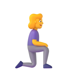 woman kneeling facing right