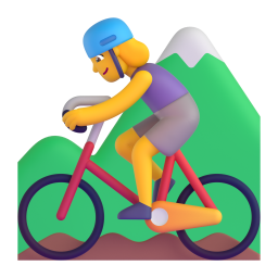 woman mountain biking