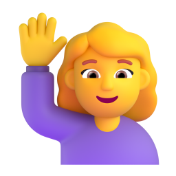 woman raising hand