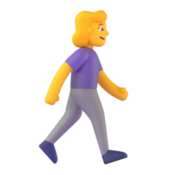 woman walking facing right