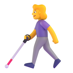 woman with white cane