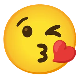 face blowing a kiss