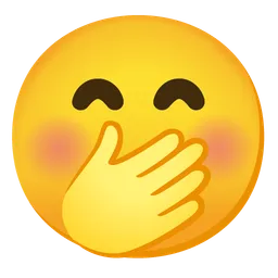face with hand over mouth