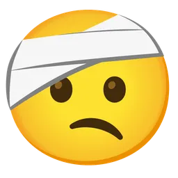 face with head-bandage