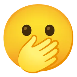 face with open eyes and hand over mouth