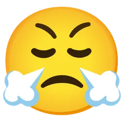 face with steam from nose