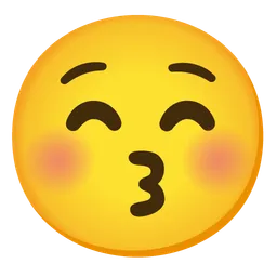kissing face with closed eyes