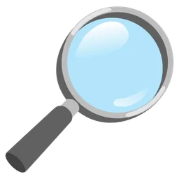 magnifying glass tilted right