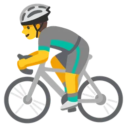 man biking