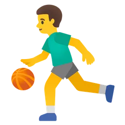 man bouncing ball