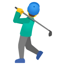 man golfing