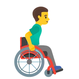 man in manual wheelchair facing right