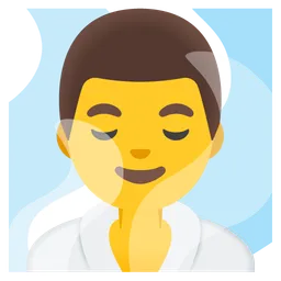man in steamy room