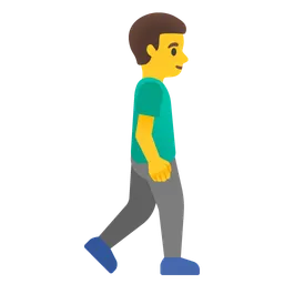 man walking facing right