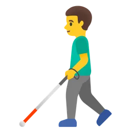 man with white cane