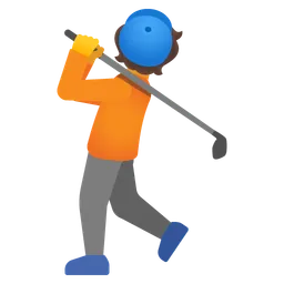 person golfing