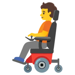 person in motorized wheelchair