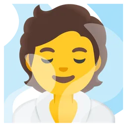 person in steamy room