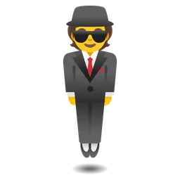 person in suit levitating
