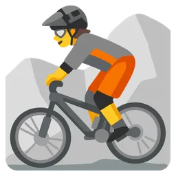 person mountain biking
