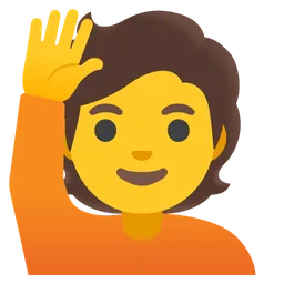 person raising hand
