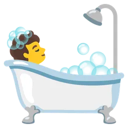 person taking bath