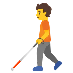 person with white cane
