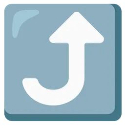 right arrow curving up